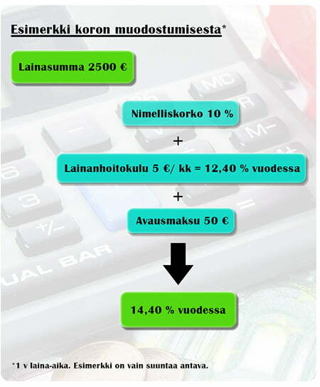 Esimerkki lainan todellisen vuosikoron muodostumisesta